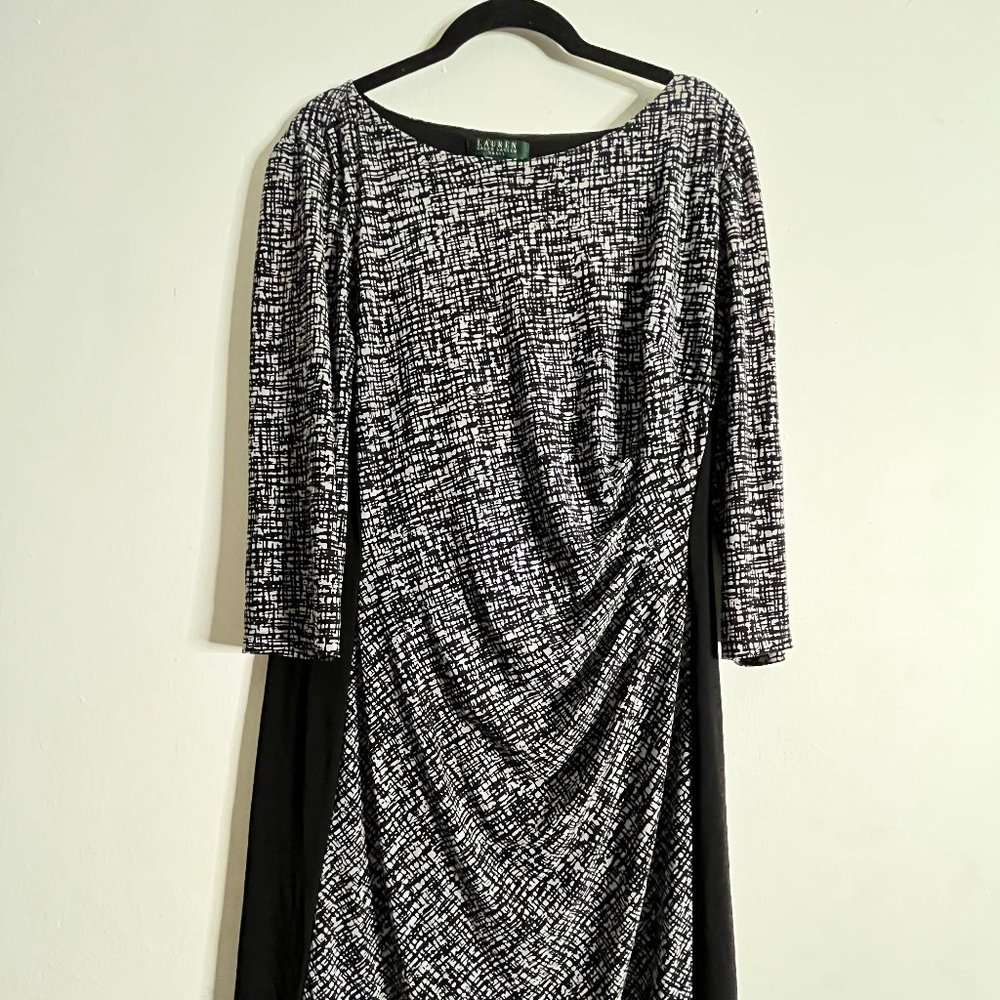 Ralph Lauren knee length black and white dress